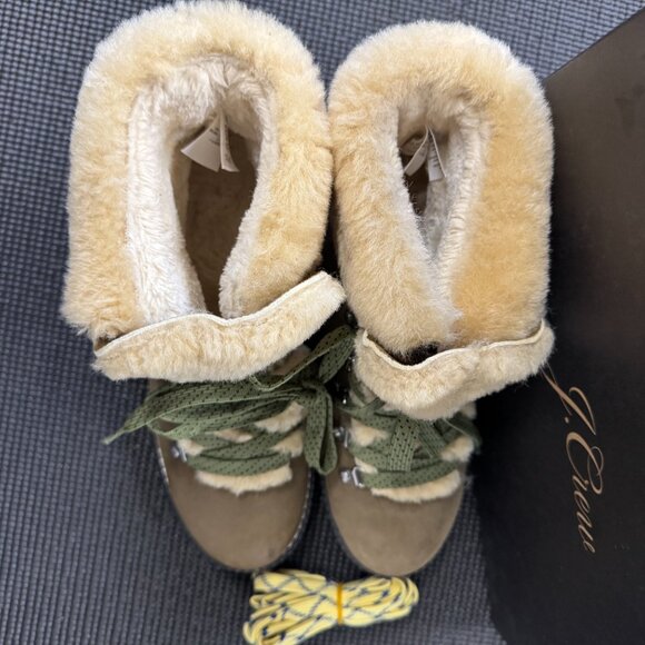 JCrew Women's Suede Shearling-Lined Winter Boots Size 10 - Picture 3 of 7